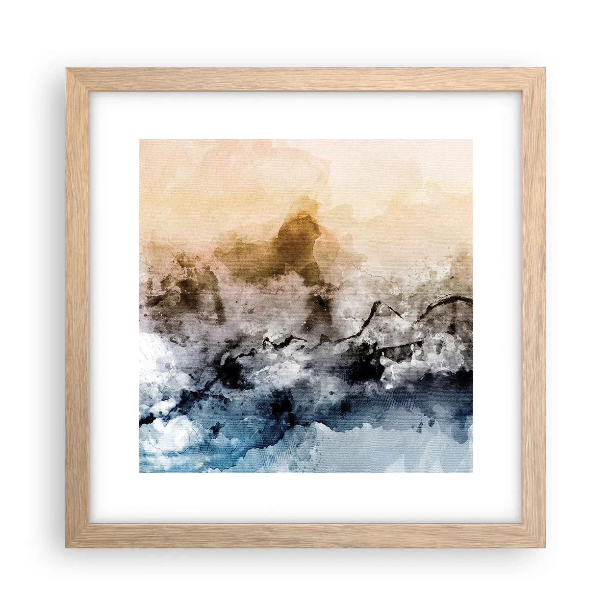 Een poster in een licht eiken lijst - Verdronken in een wolk van mist - 30x30 cm