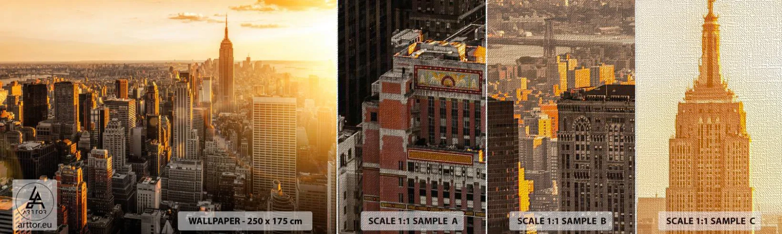 Fotobehang Monster Premium Canvas - Groeien in de zon - Stad, New York, Architectuur - 100x30 cm