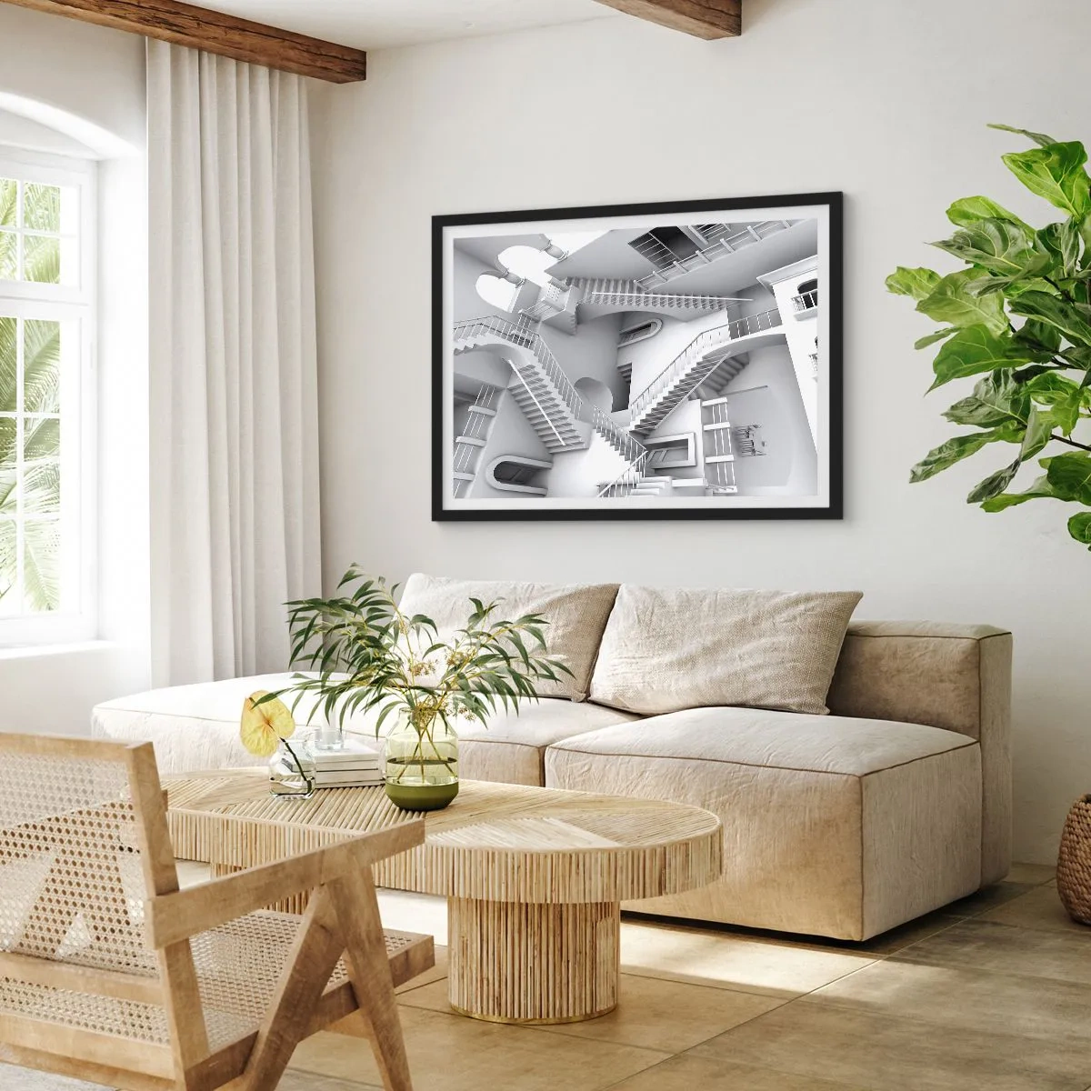 Poster in een zwarte lijst - De paradoxen van de ruimte - 100x70 cm