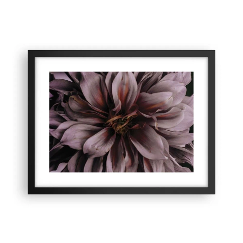 Poster in een zwarte lijst - Een bloemenhart - 40x30 cm