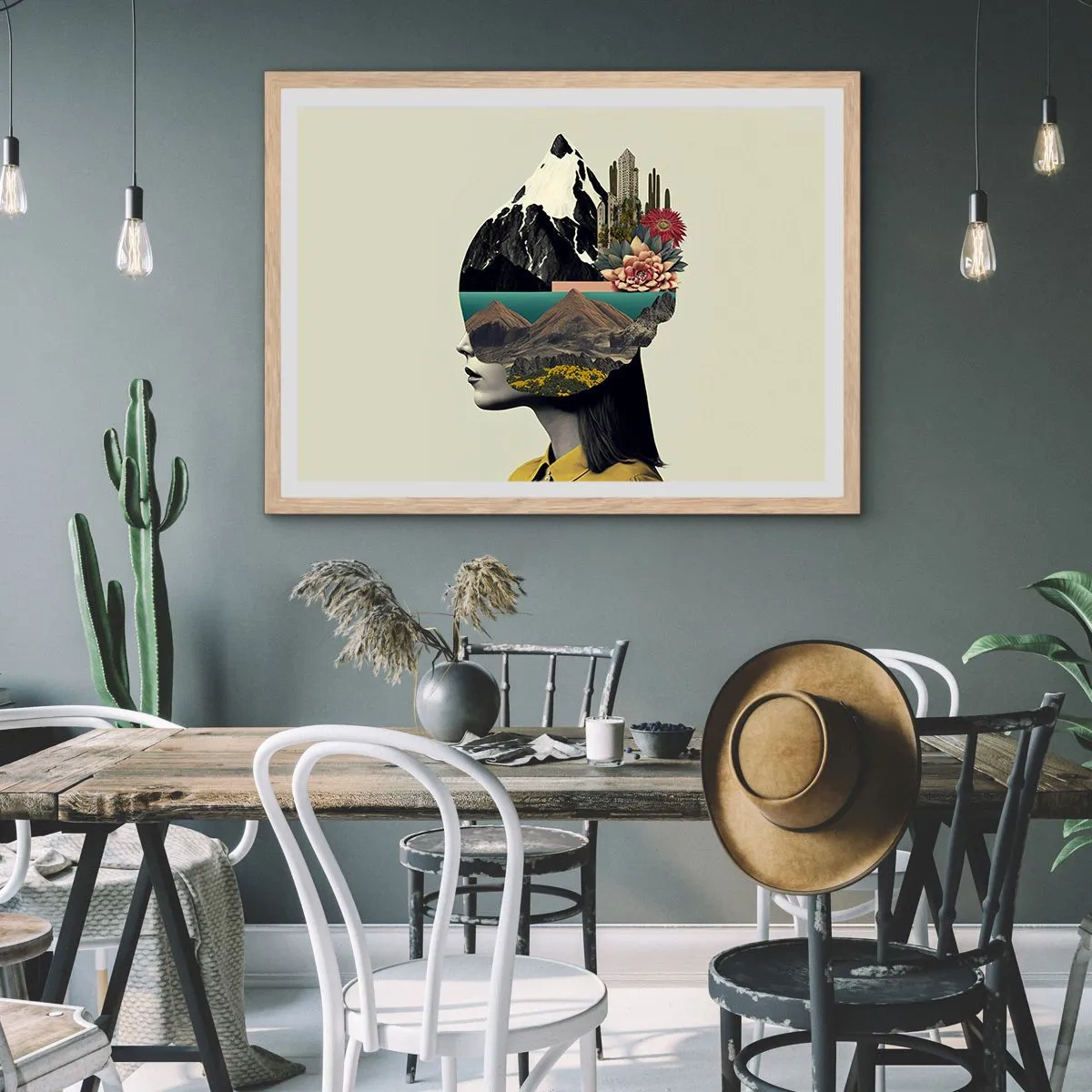 Een poster in een licht eiken lijst - Vrouw – altijd een mysterie - 100x70 cm