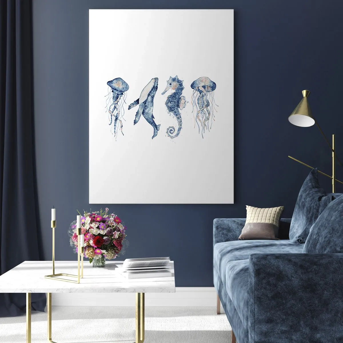 Schilderen op glas - Zee wonderen - 80x120 cm