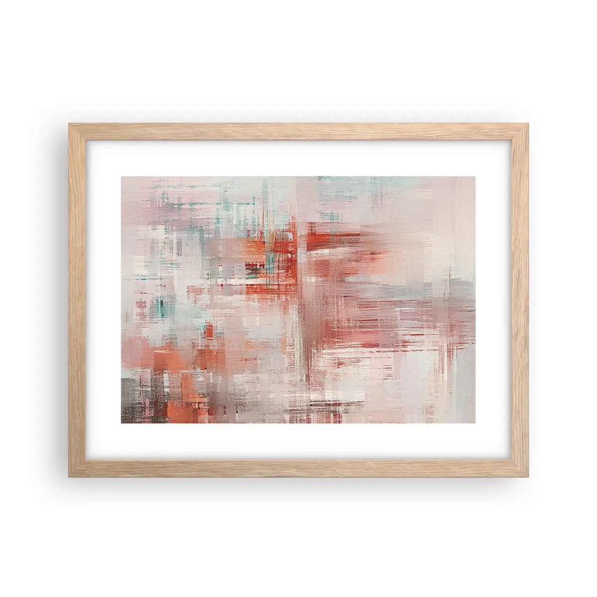 Een poster in een licht eiken lijst - Vaag. Maar roze - 40x30 cm