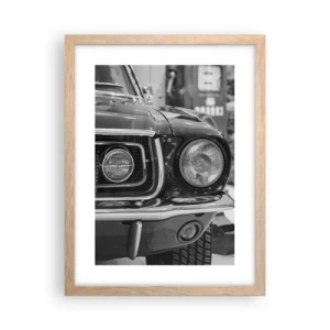 Een poster in een licht eiken lijst - Hard rijden - 30x40 cm