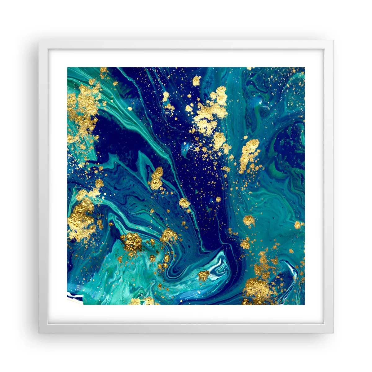 Poster in een witte lijst - De bloemblaadjes van de zon - 50x50 cm