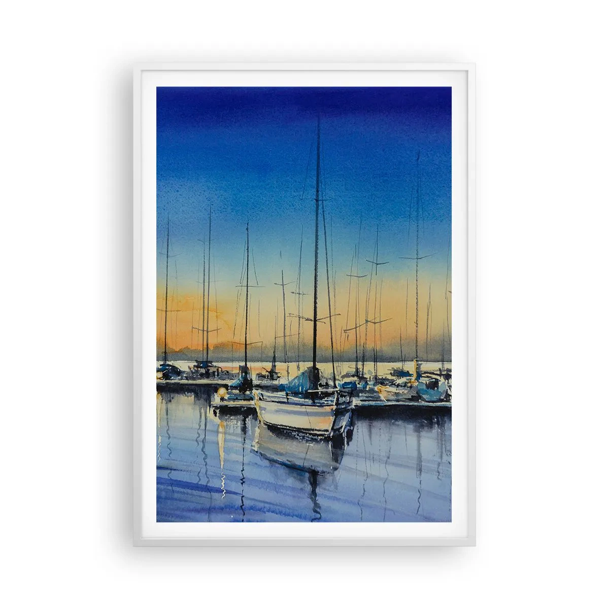 Poster in een witte lijst - Einde van een goede dag - 70x100 cm