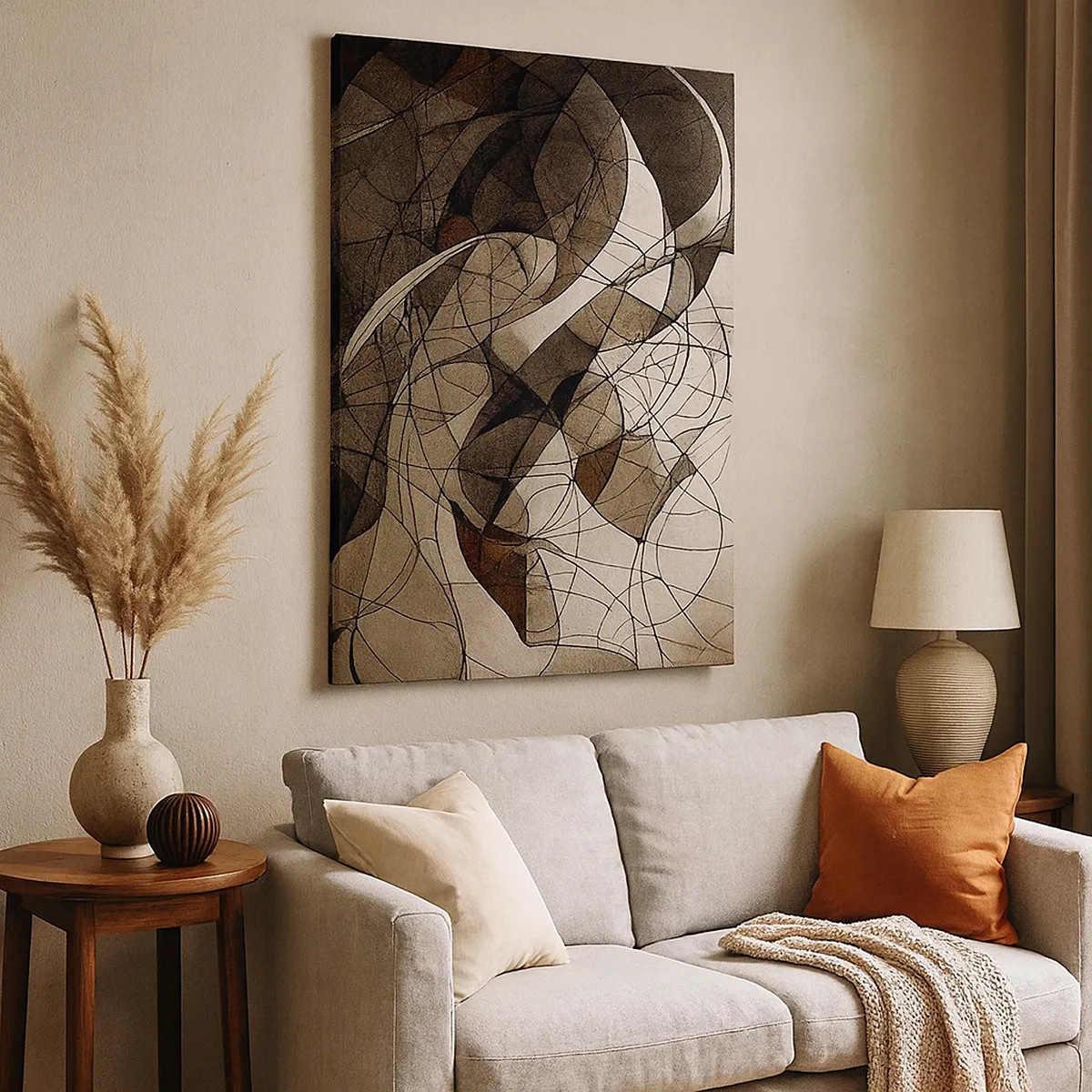 Schilderen op canvas - Circulatie van aardekleuren - 50x70 cm