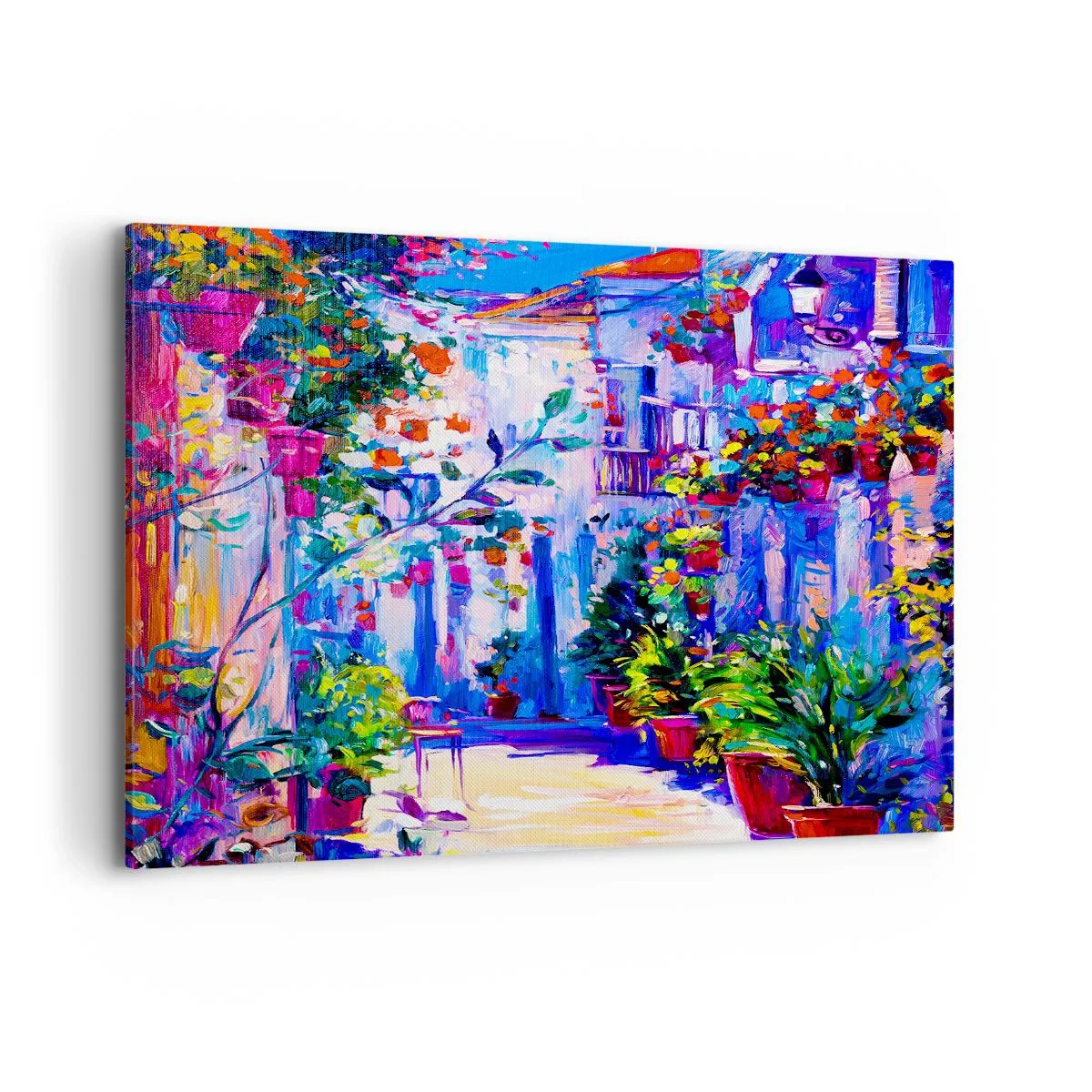Schilderen op canvas - Impressie - een Italiaanse straat - 100x70 cm