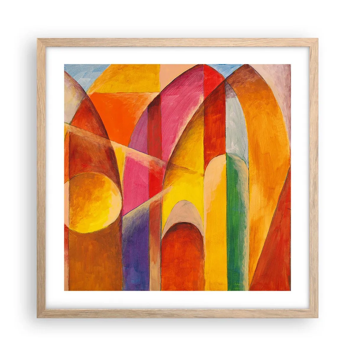 Een poster in een licht eiken lijst - Kathedraal van de zon - 50x50 cm