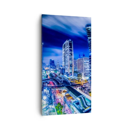 Schilderen op canvas - Ritmes van de nachtstad - 55x100 cm