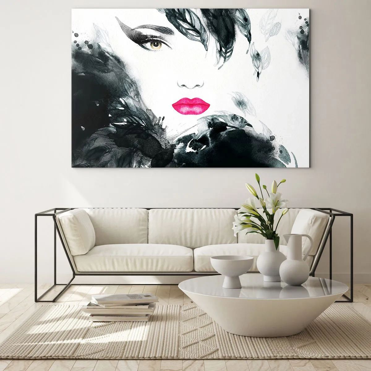 Schilderen op glas - Aandacht! Femme fatale - 120x80 cm
