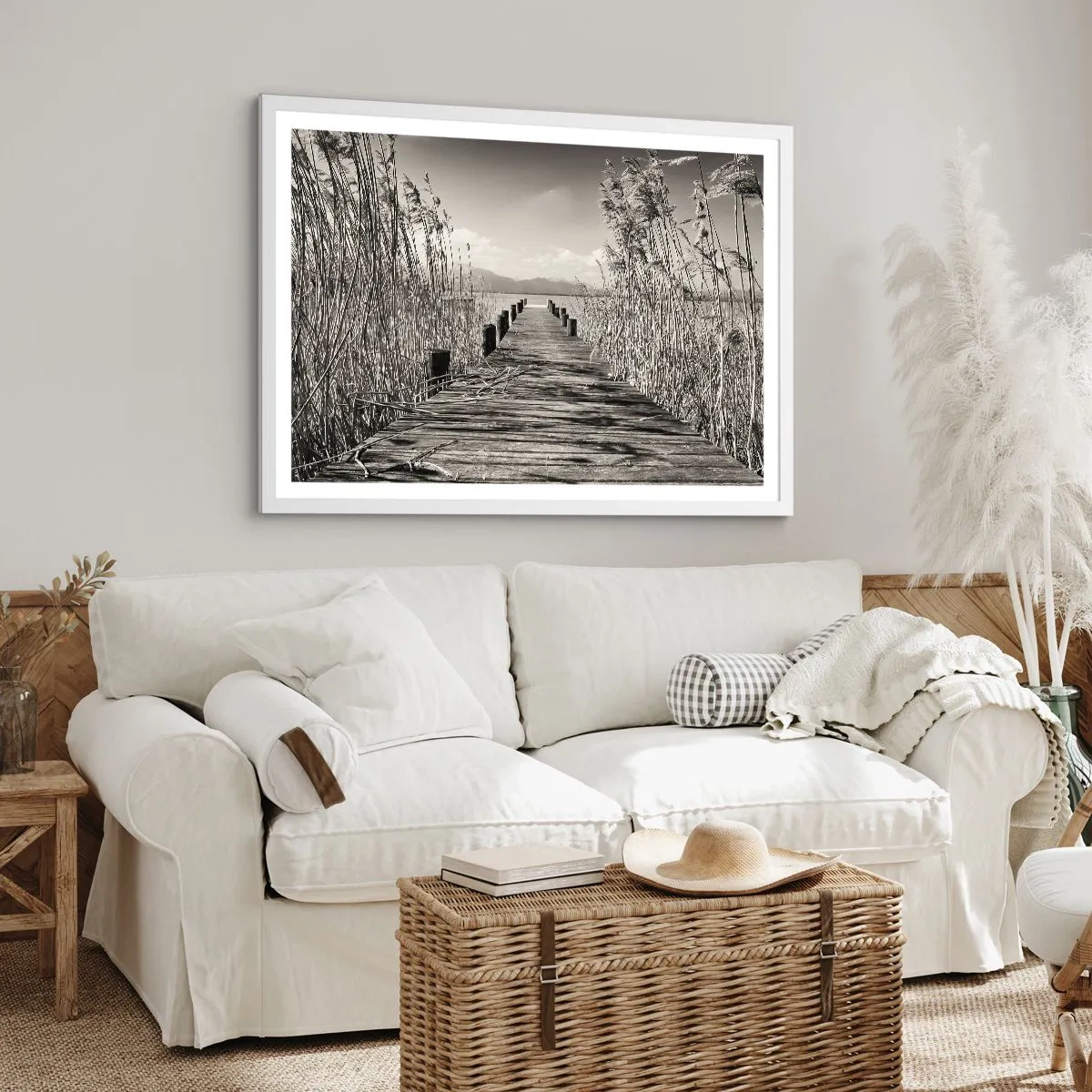 Poster in een witte lijst - In de stilte van het gras - 40x30 cm
