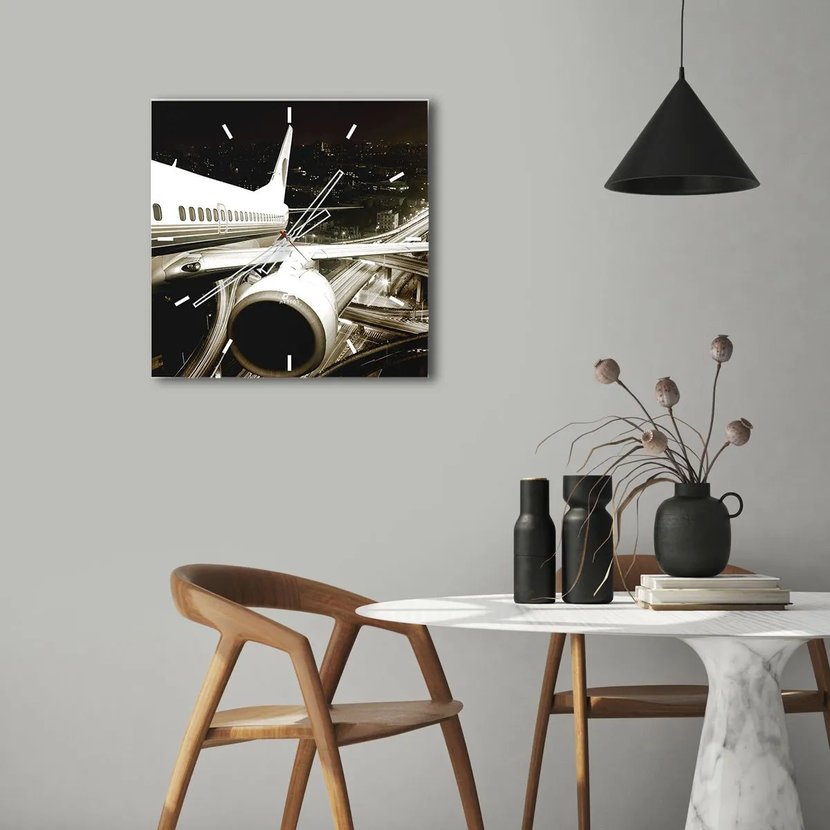 Wandklok - Klok - Vlieg de nacht in - 40x40 cm