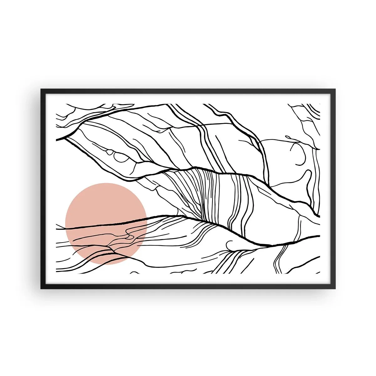 Poster in een zwarte lijst - In een web van twijgen - 91x61 cm