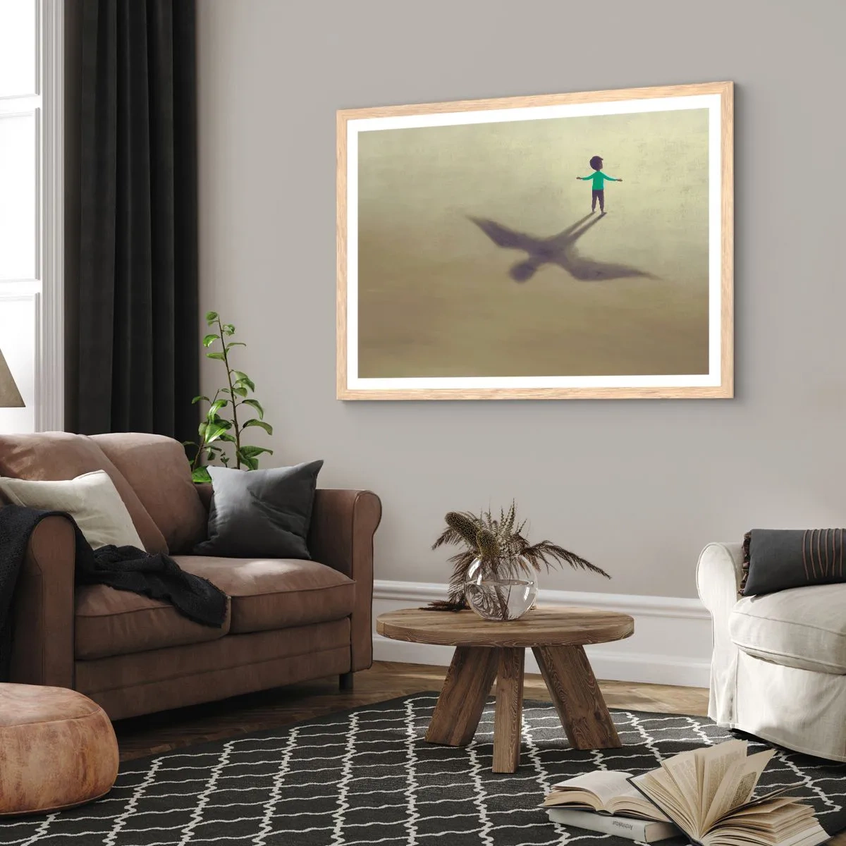 Een poster in een licht eiken lijst - De held van de toekomst - 100x70 cm