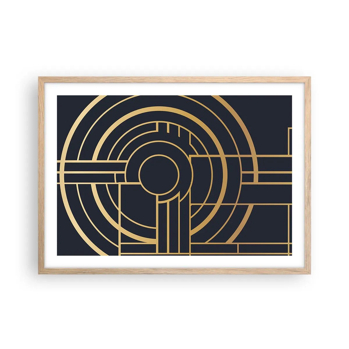 Een poster in een licht eiken lijst - Draaien van dingen - 70x50 cm