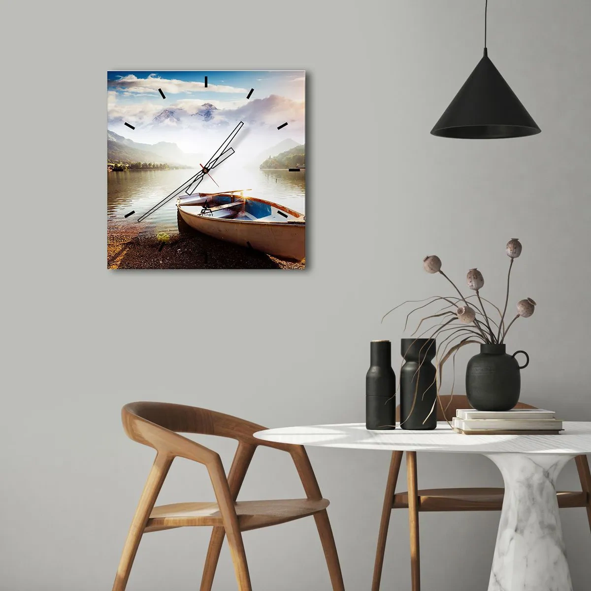 Wandklok - Klok - Bij het grote en heldere water - 40x40 cm