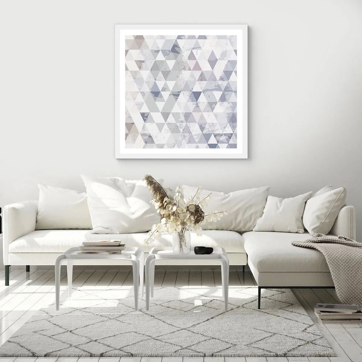 Poster in een witte lijst - In ritme op drie - 30x30 cm