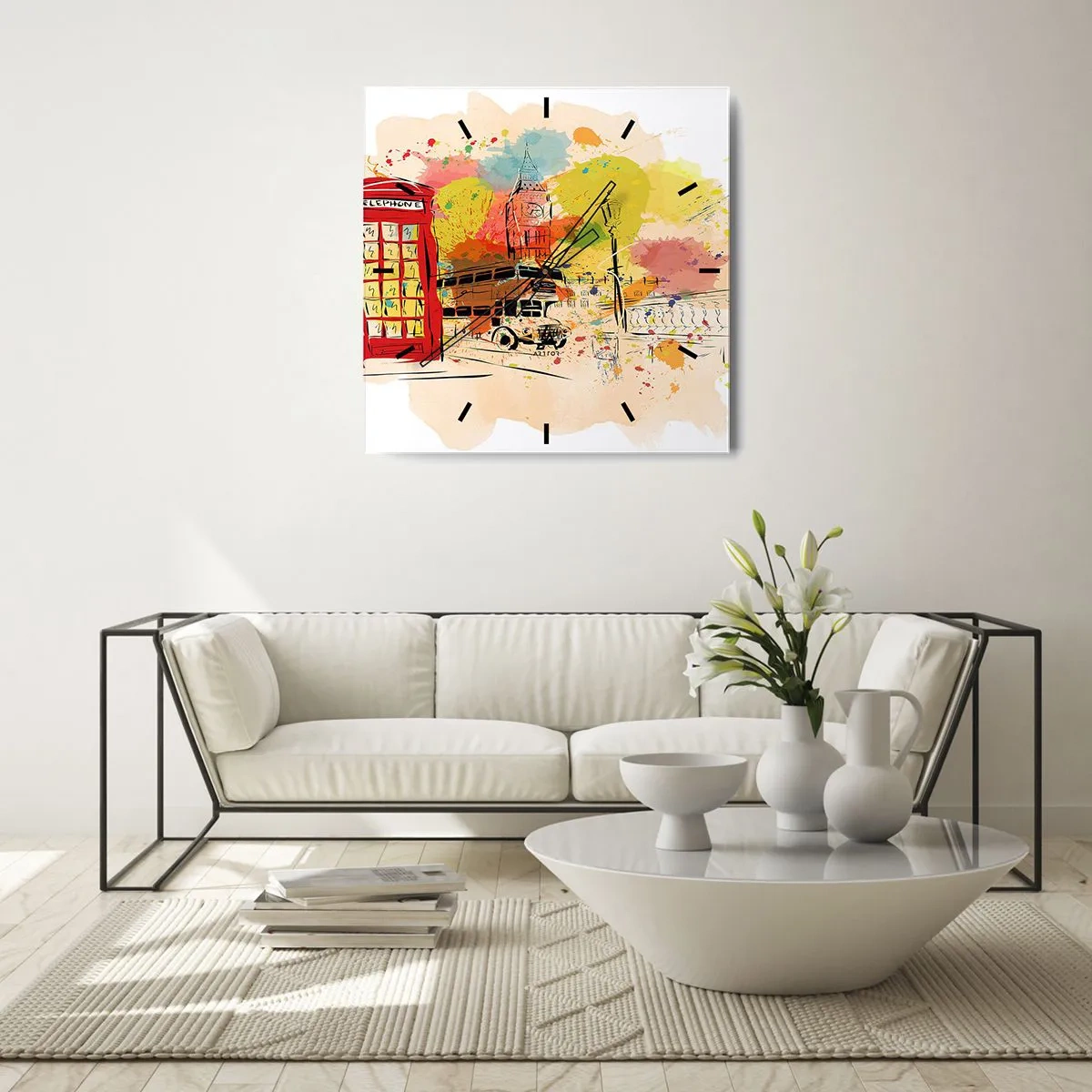 Wandklok - Klok - De stad van de afwisseling - 30x30 cm