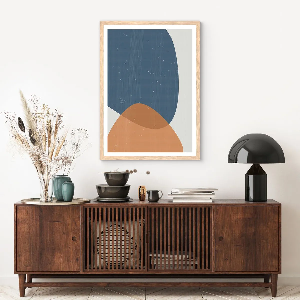 Een poster in een licht eiken lijst - Ovalen en invloeden - 70x100 cm