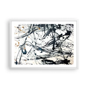 Poster in een witte lijst - Expressionistische abstractie - 70x50 cm
