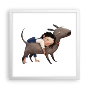 Poster in een witte lijst - Beste vrienden - 40x40 cm