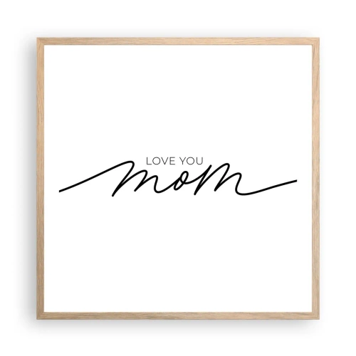 Een poster in een licht eiken lijst - Grote emotie - 60x60 cm