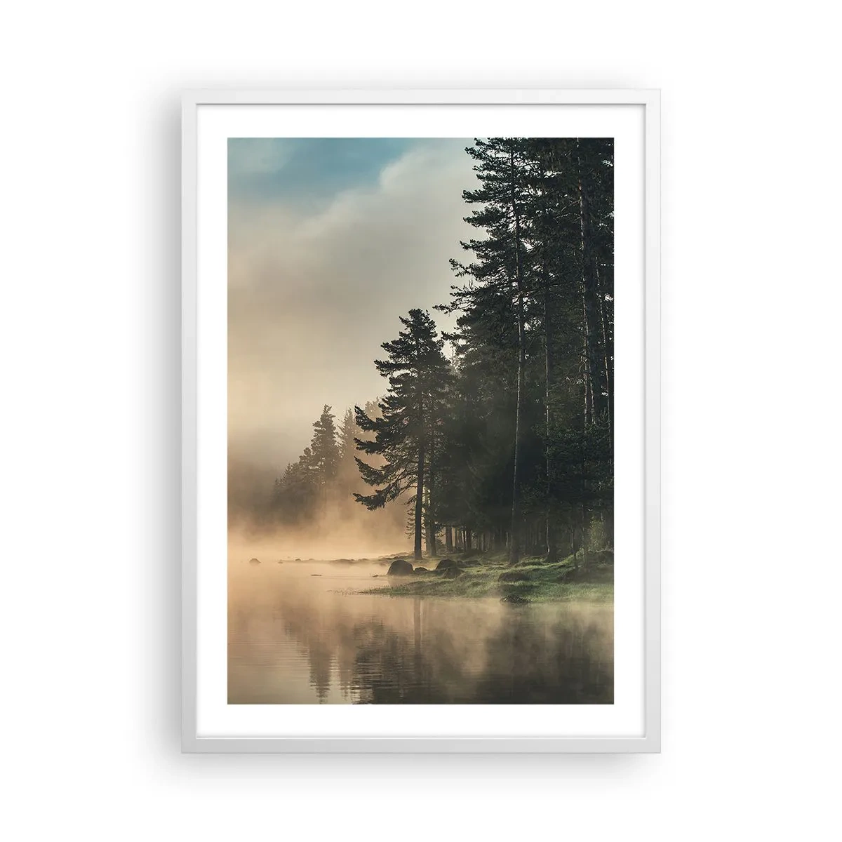 Poster in een witte lijst - De geboorte van de dag - 50x70 cm