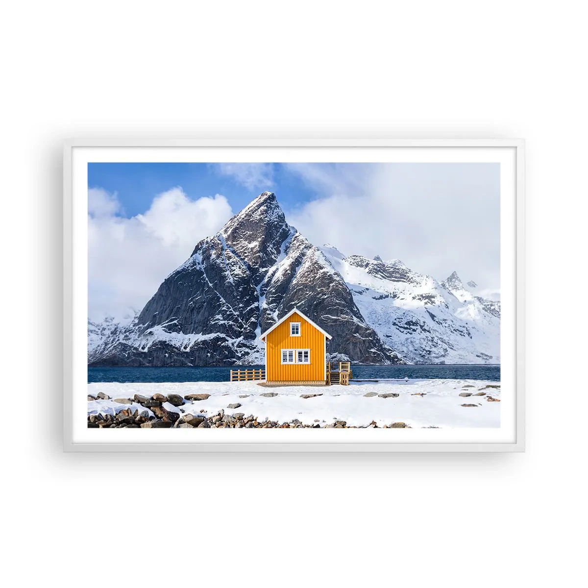 Poster in een witte lijst - Scandinavische vakanties - 91x61 cm