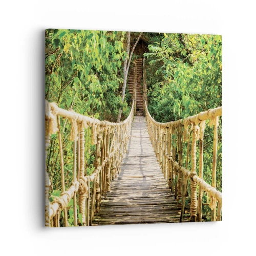 Schilderen op canvas - Opgeschort in het groen - 30x30 cm