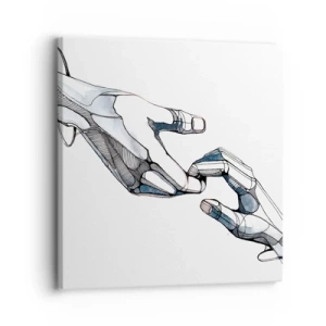 Schilderen op canvas - Een goed gebaar - 30x30 cm