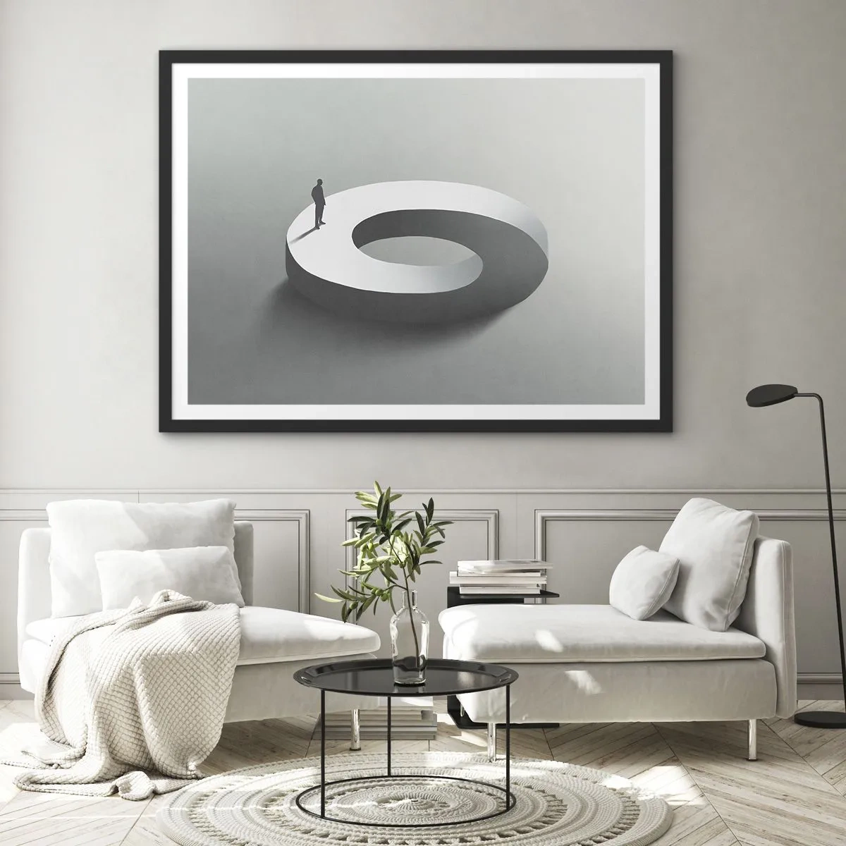 Poster in een zwarte lijst - En wees hier slim - 70x50 cm