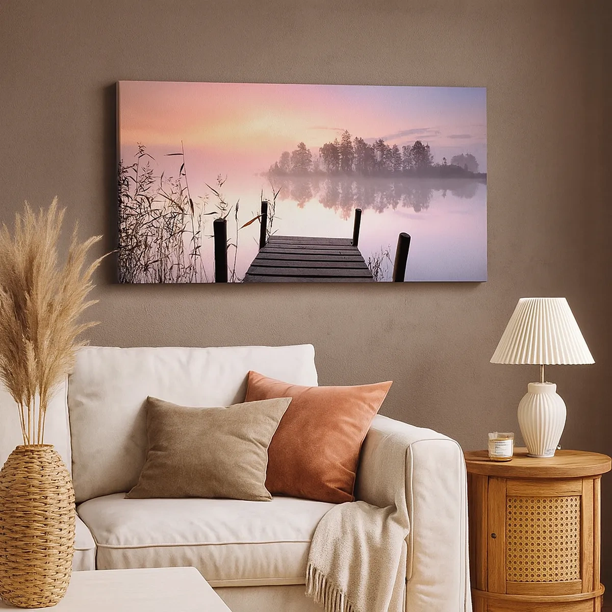 Schilderen op canvas - Van de lila mist... - 30x30 cm