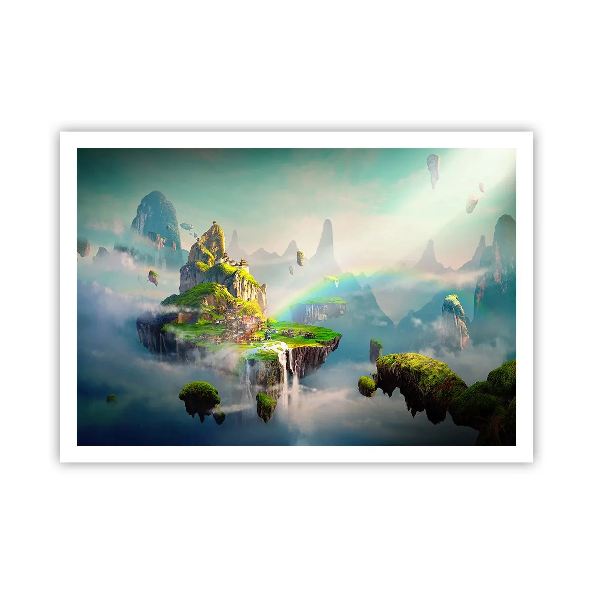 Poster - Midden in de lucht - gelukkige eilanden - 100x70 cm