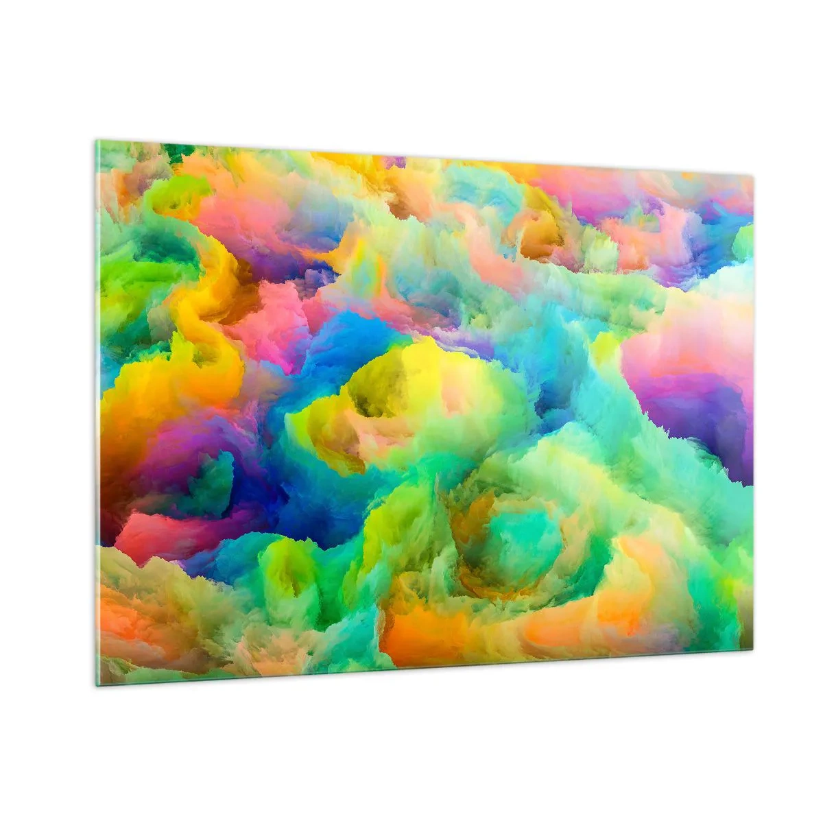 Schilderen op glas - Regenboog dons - 100x70 cm
