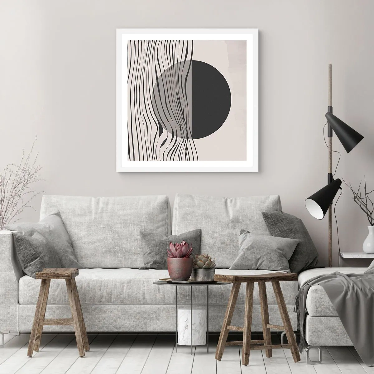 Poster in een witte lijst - Halve compositie - 40x40 cm