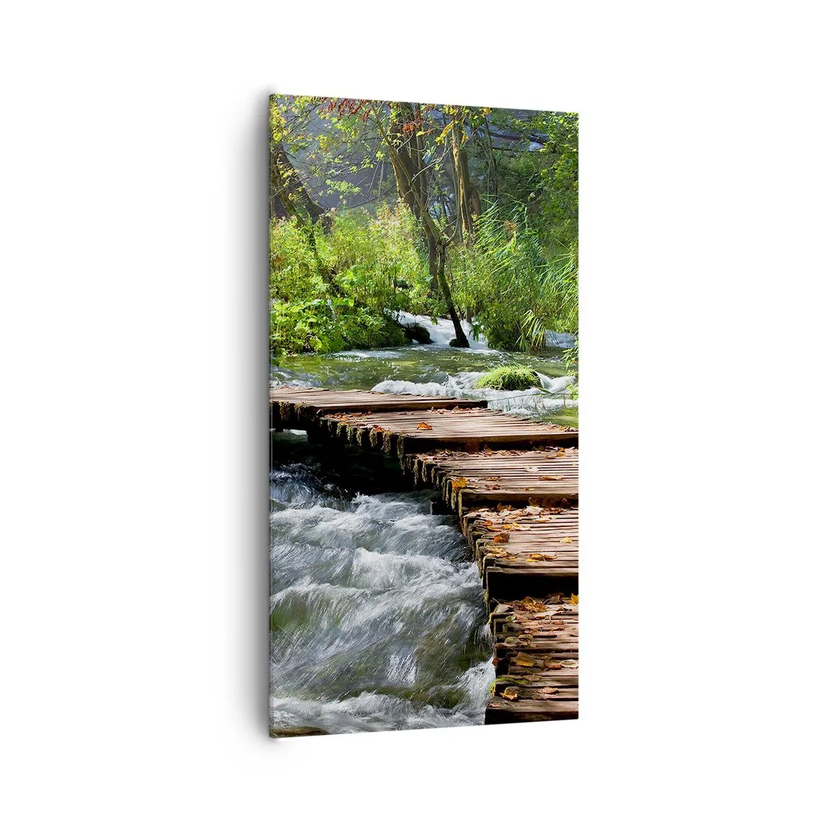 Schilderen op canvas - Boven de schuimige waterval - 65x120 cm