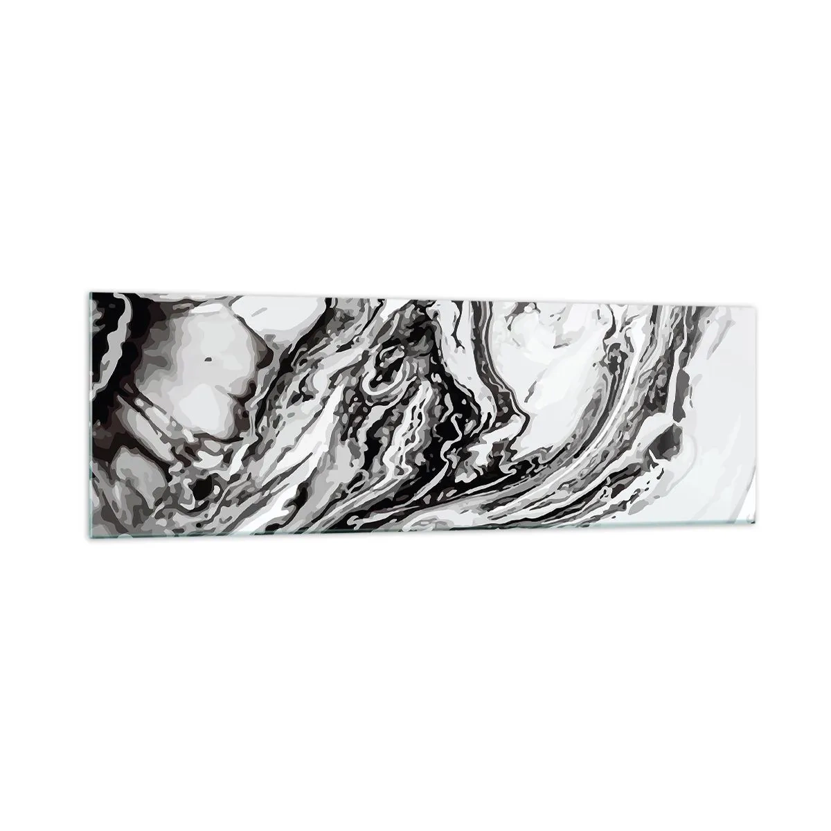 Schilderen op glas - In het begin was er chaos - 160x50 cm