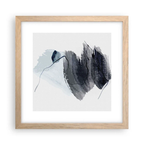 Een poster in een licht eiken lijst - Intensiteit en beweging - 30x30 cm