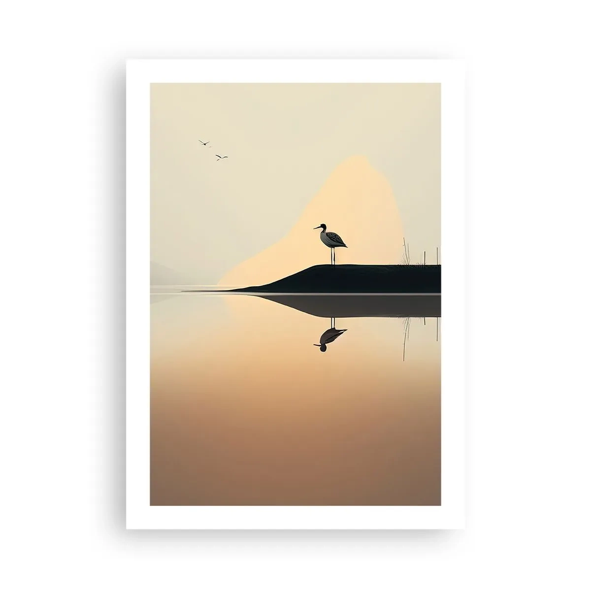 Poster - Heer op het meer - 50x70 cm