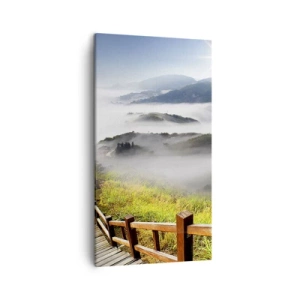 Schilderen op canvas - Geweven van schittering en mist - 45x80 cm