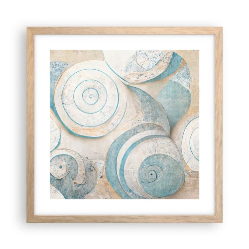 Een poster in een licht eiken lijst - Wat zit er in de schelp? - 40x40 cm