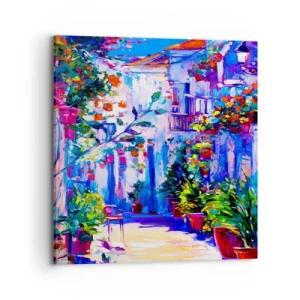 Schilderen op canvas - Impressie - een Italiaanse straat - 70x70 cm