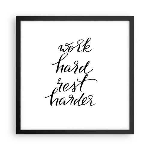 Poster in een zwarte lijst - Levensbalans - 40x40 cm