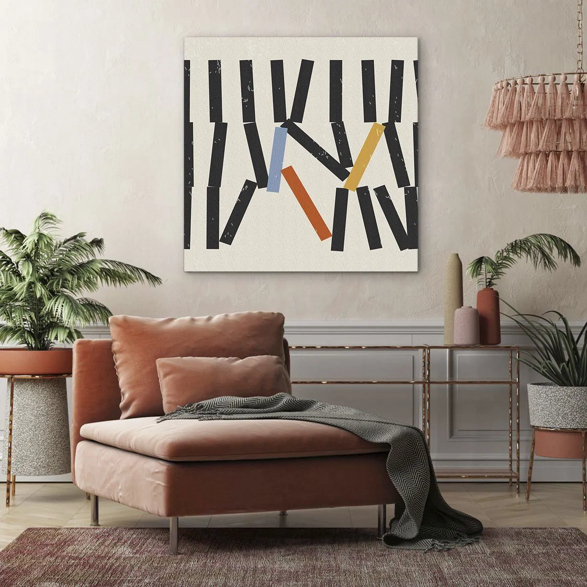 Schilderen op canvas - Domino – compositie - 50x50 cm