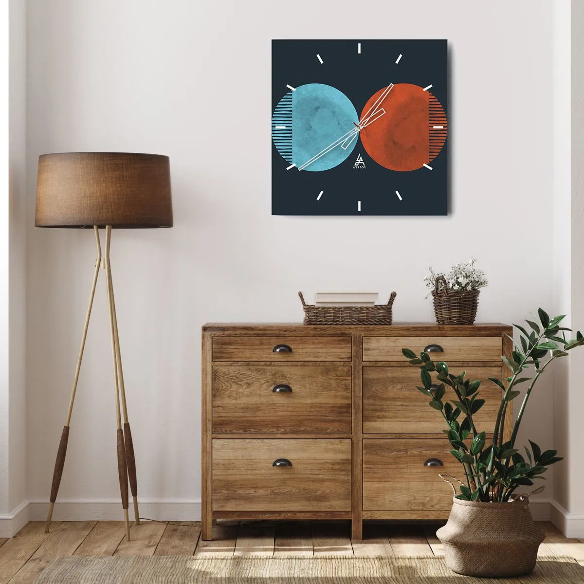 Wandklok - Klok - Alleen geometrie? - 40x40 cm