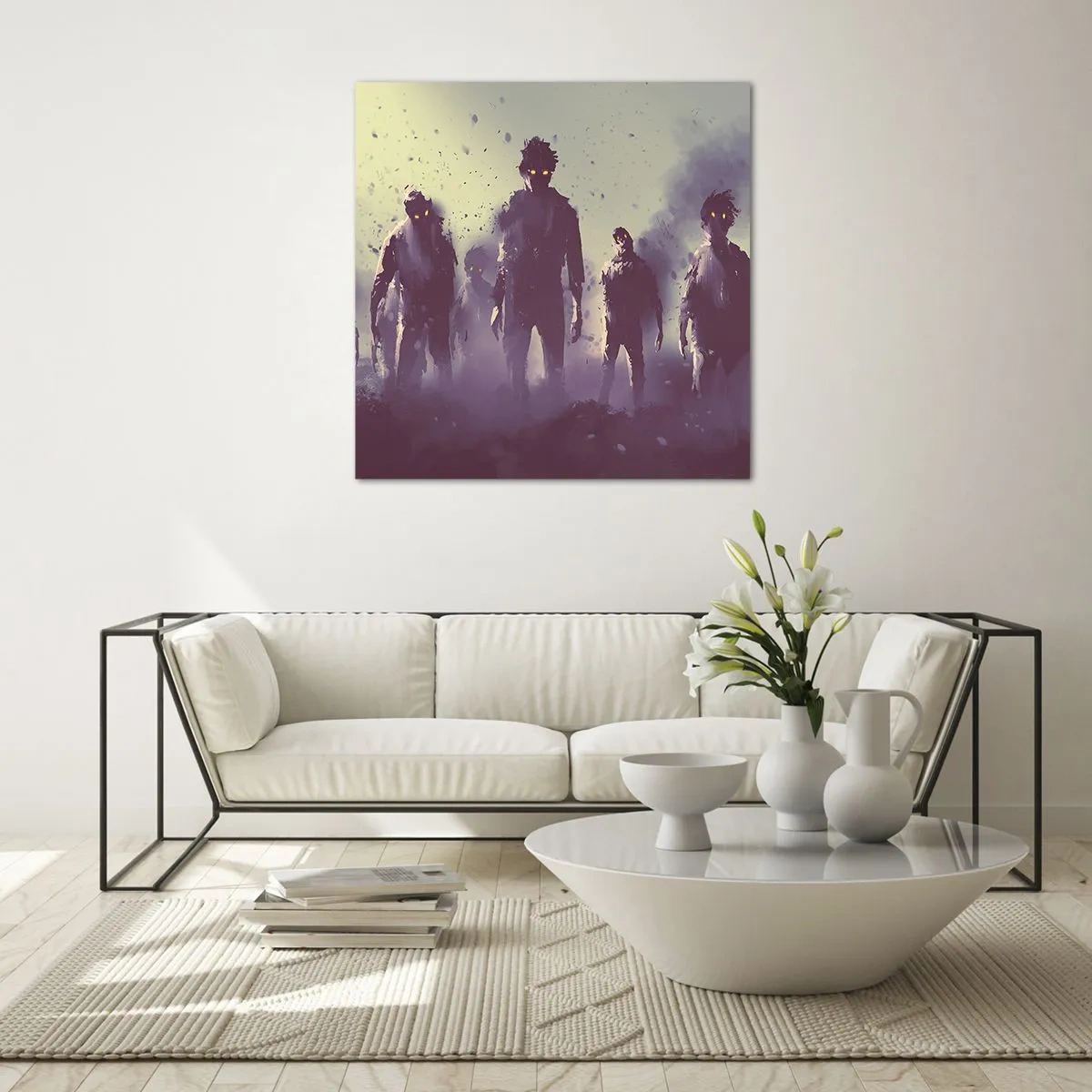 Schilderen op glas - Wees voorzichtig! Ze komen er aan - 40x40 cm