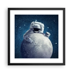 Poster in een zwarte lijst - Ruimte grappenmaker - 40x40 cm