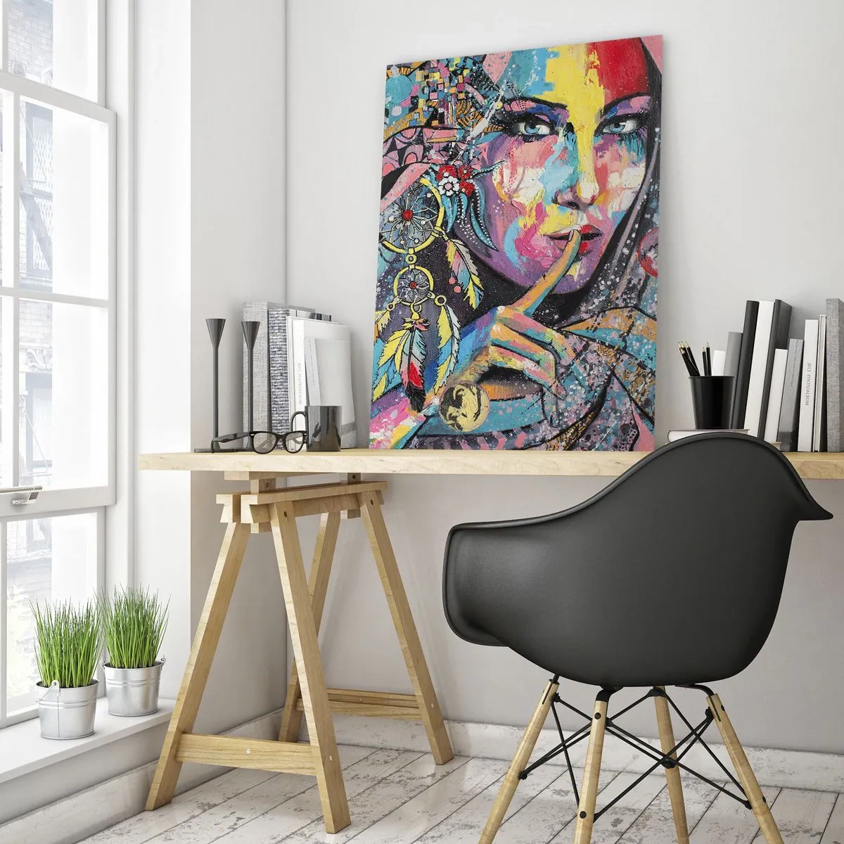 Schilderen op glas - Zwijg totdat je het begrijpt - 50x70 cm