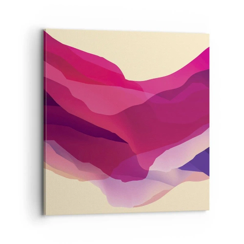 Schilderen op canvas - Paarse golven - 70x70 cm